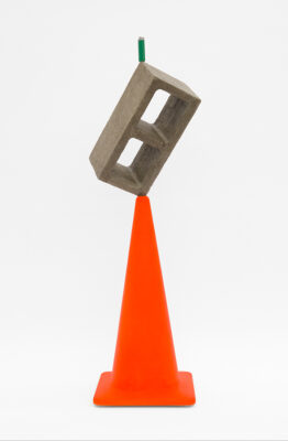<i>Traffic cone with a block and a lighter</i>, 2019