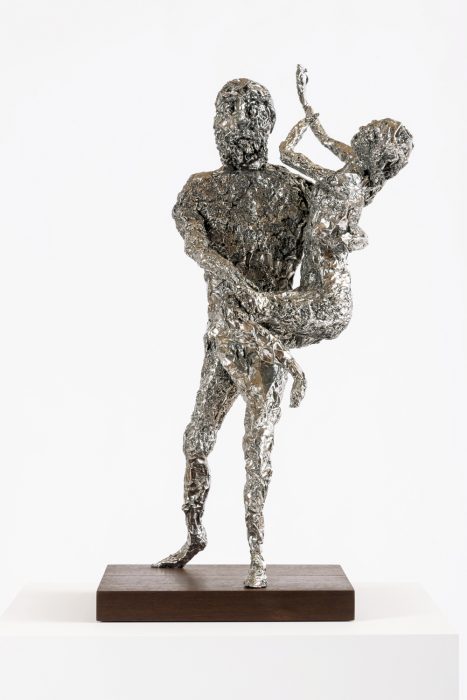 Tin Foil Sculpture (Pluto and Prosperpina), 2014Stainless steel with wood base
28 x 17.25 x 14.75 inches