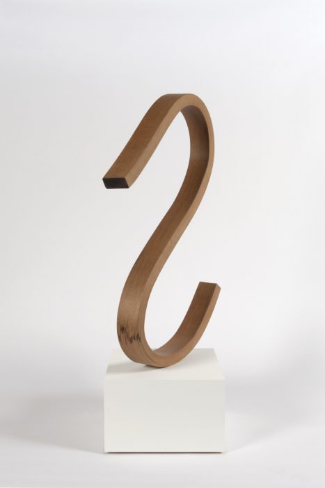 S shaped 2x4, 2016
Bent red oak with stainless steel mount
44.5 x 31 x 4 inches