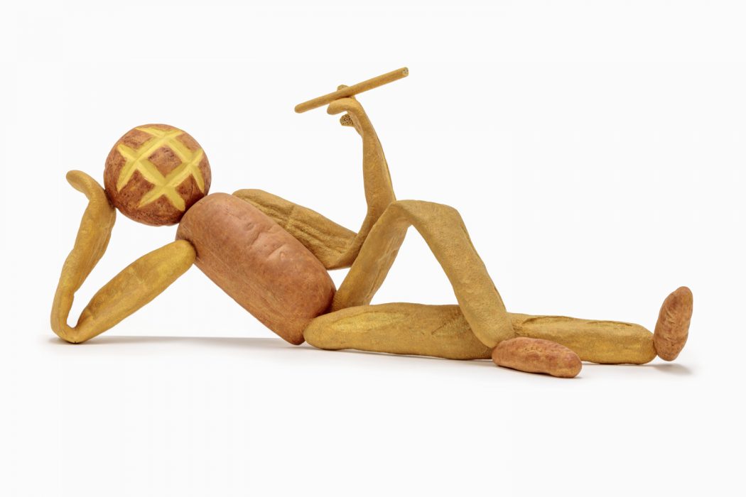 Bread Figure (Recumbent), 2017
Carved wood with paint
17.5 x 40 x 13 inches