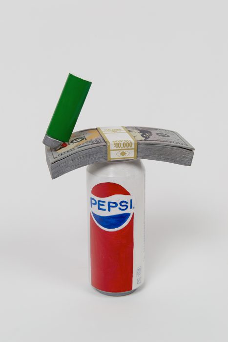 Soda with 10K and a Lighter, 2019
Carved wood and paint
10 x 6.25 x 2.75 inches