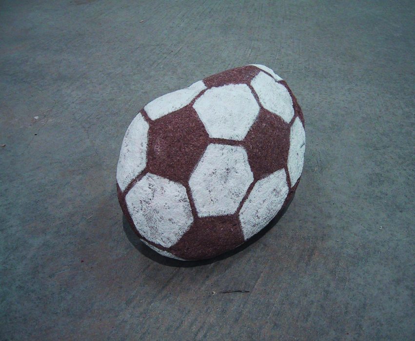 Soccer Ball, 2003
Oil paint on stone
3 x 7 x 6 inches
